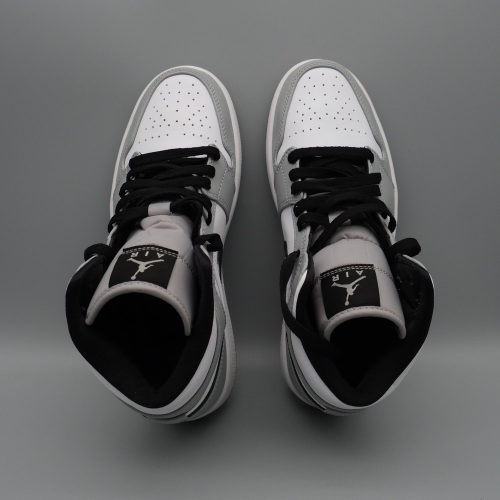 Jordan 1 Mid Mens Grey White Black 554724-092 Streetwear 7.5 Sneaker - Picture 6 of 11